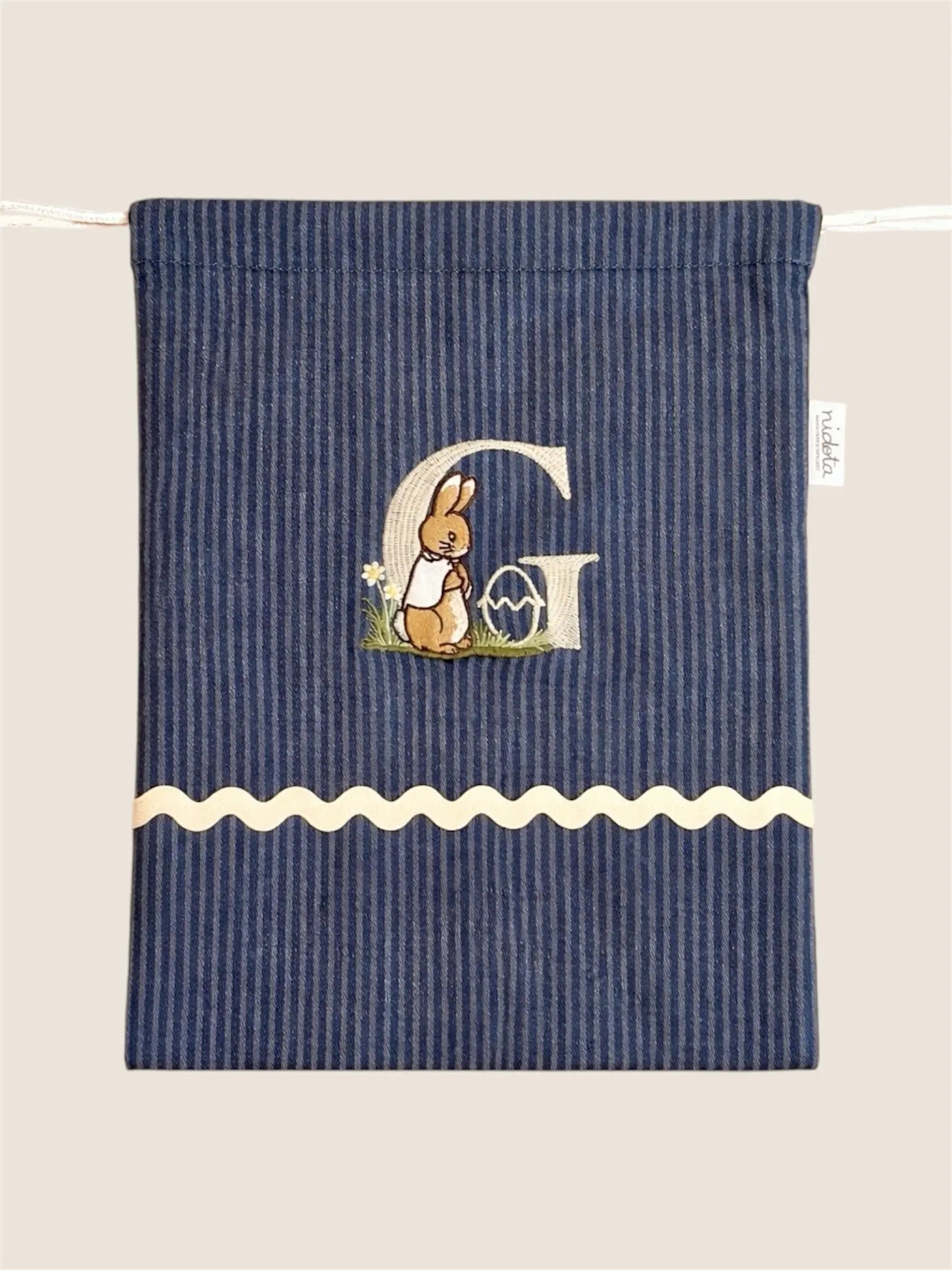 Pochon Océan Blanc personnalisé broderie de Pâques – Série Limitée