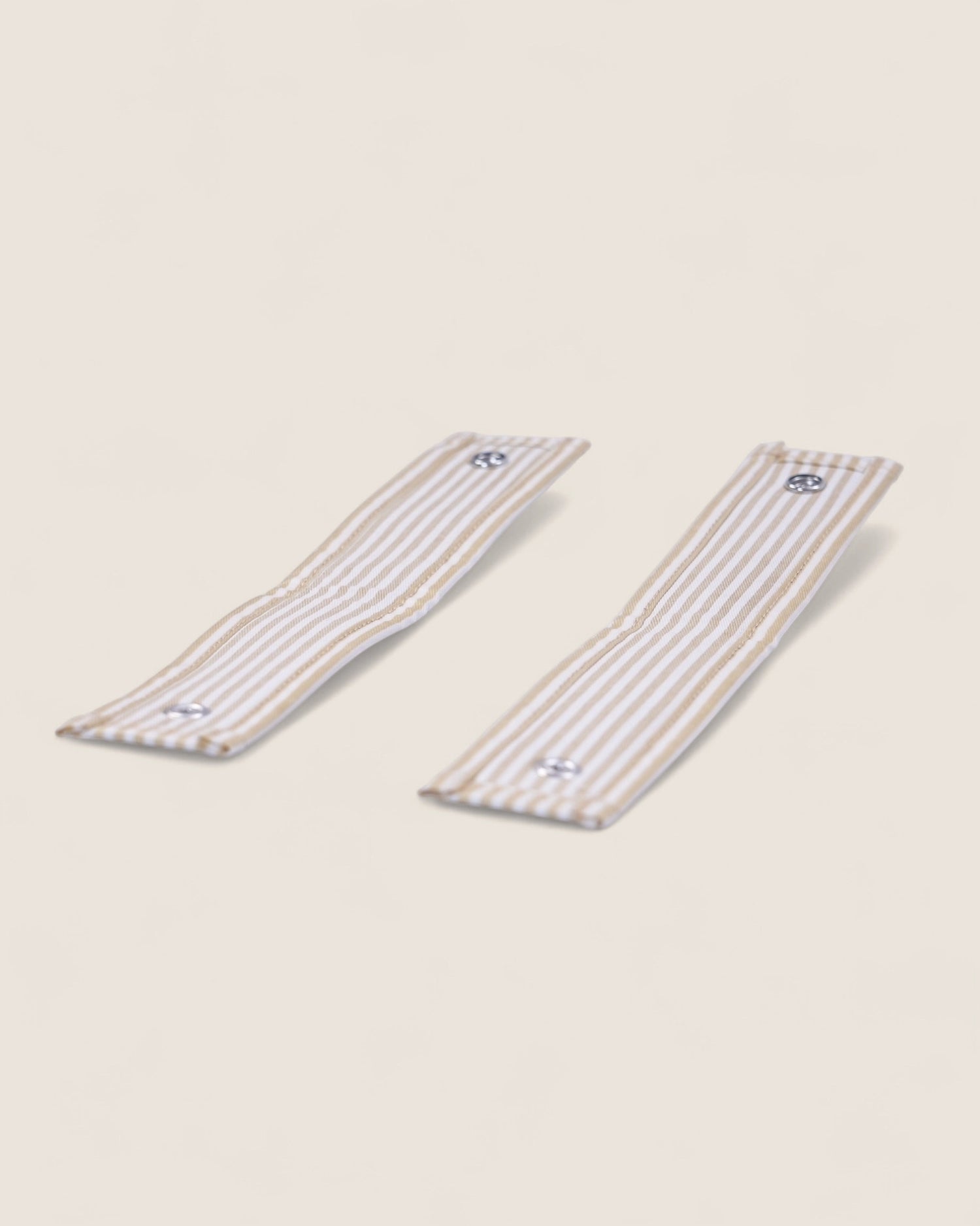 Two striped fabric baby stroller bag strips 