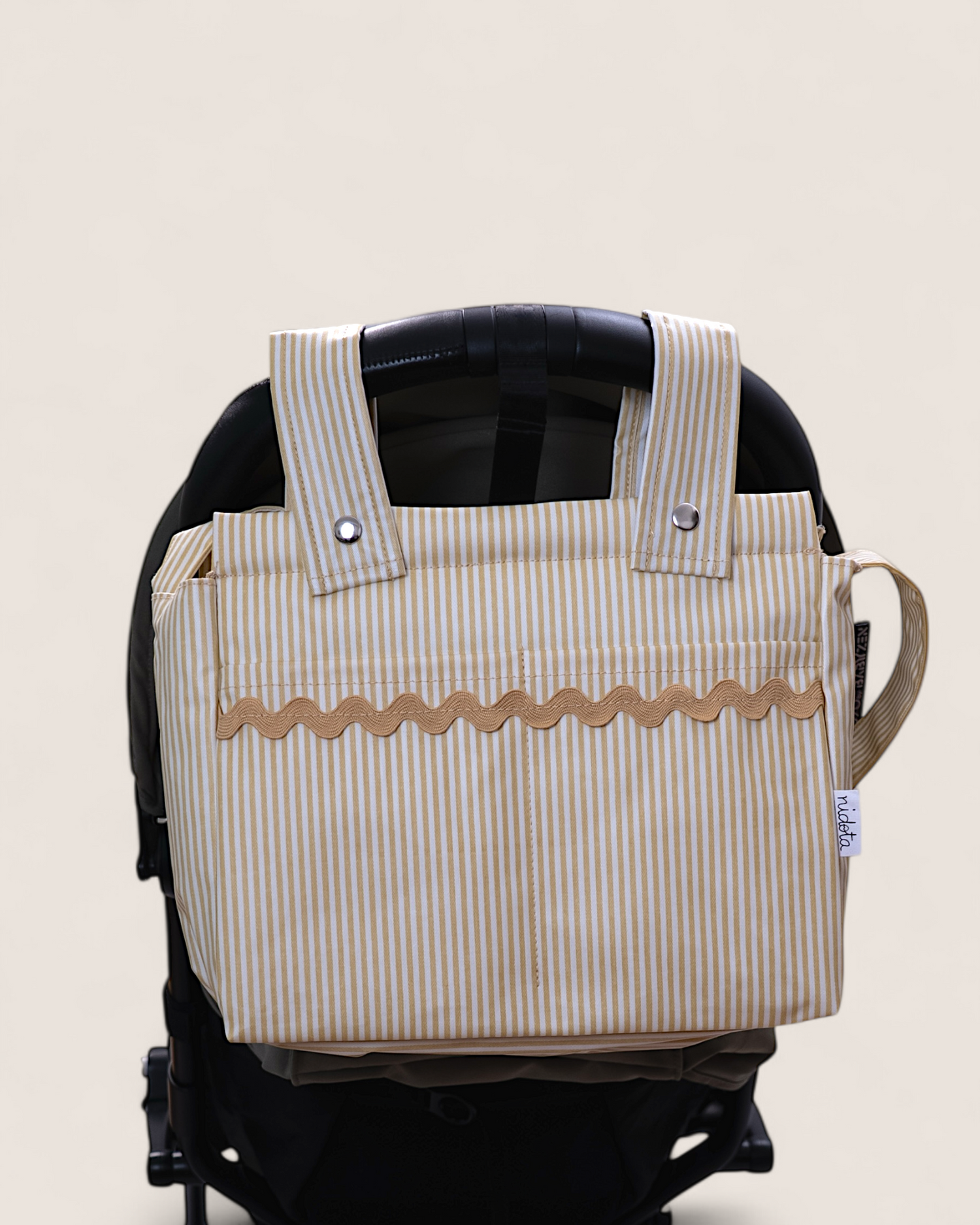 Sac poussette en coton enduit Classique Sable