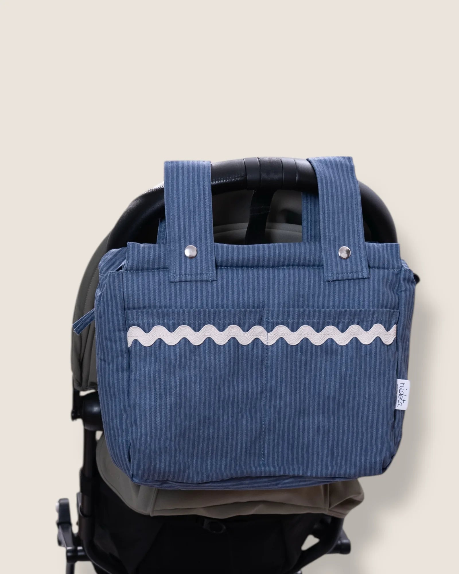 Sac poussette en coton Océan Blanc
