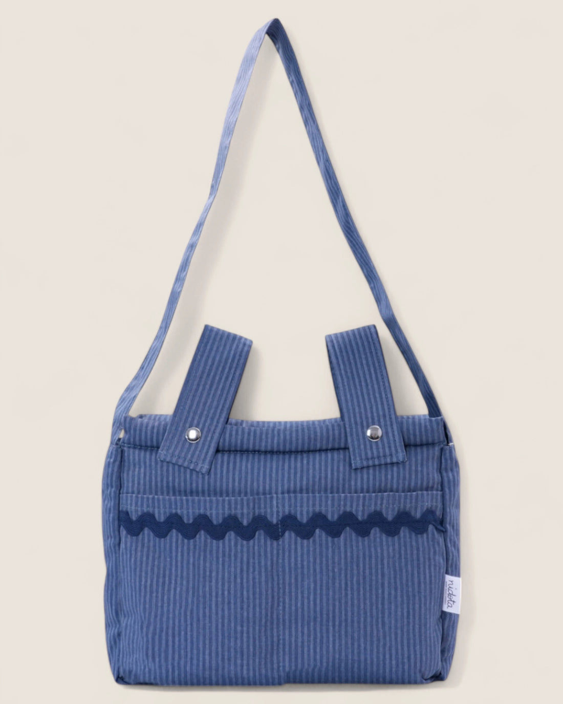 striped blue baby stroller bag
