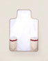 baby changing mat, opened, with pockets and red waved details