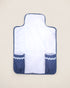 white baby changing mat opened with blue pockets for wipes and diapers 