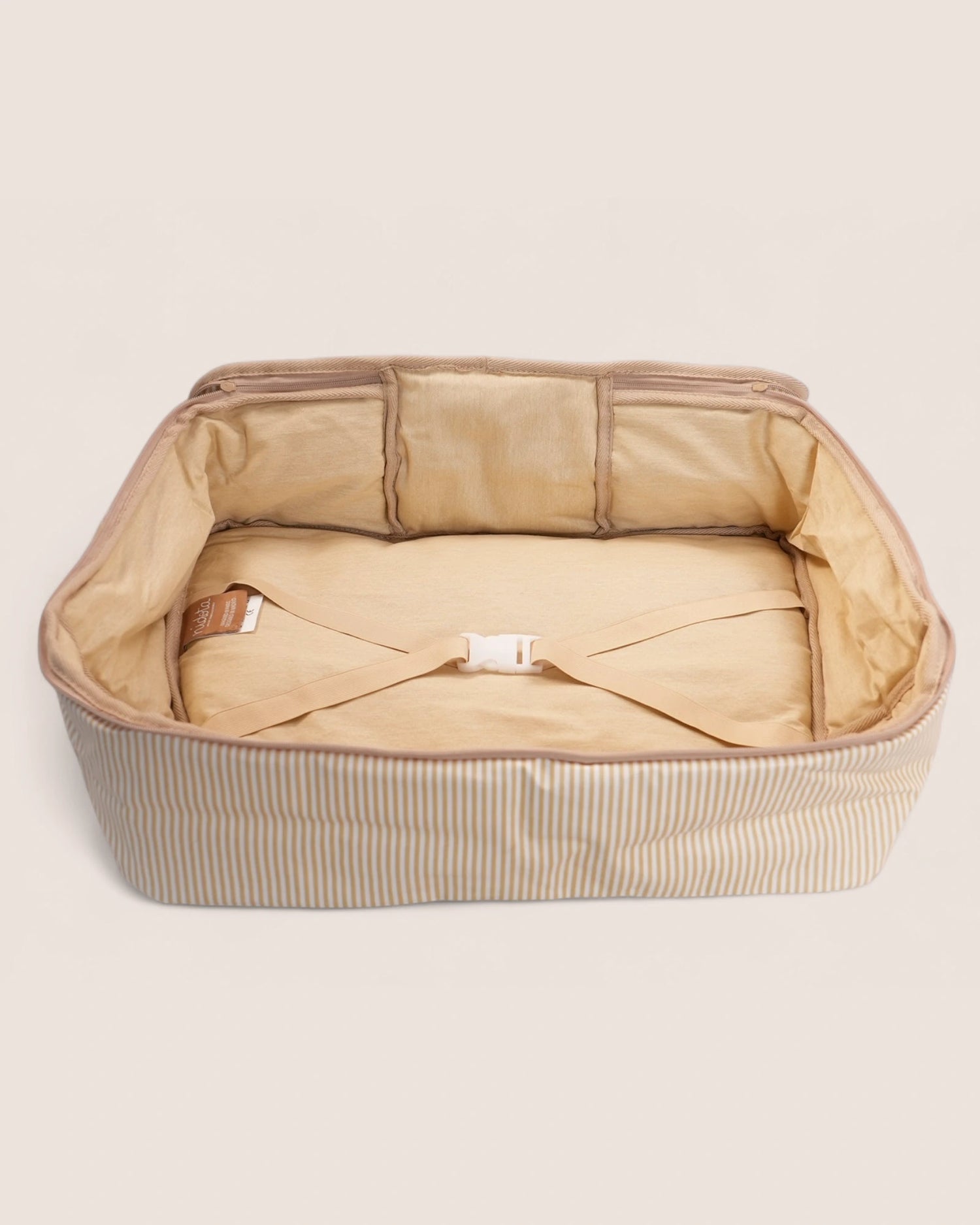 interior of maternity bag suitcase in beige colour