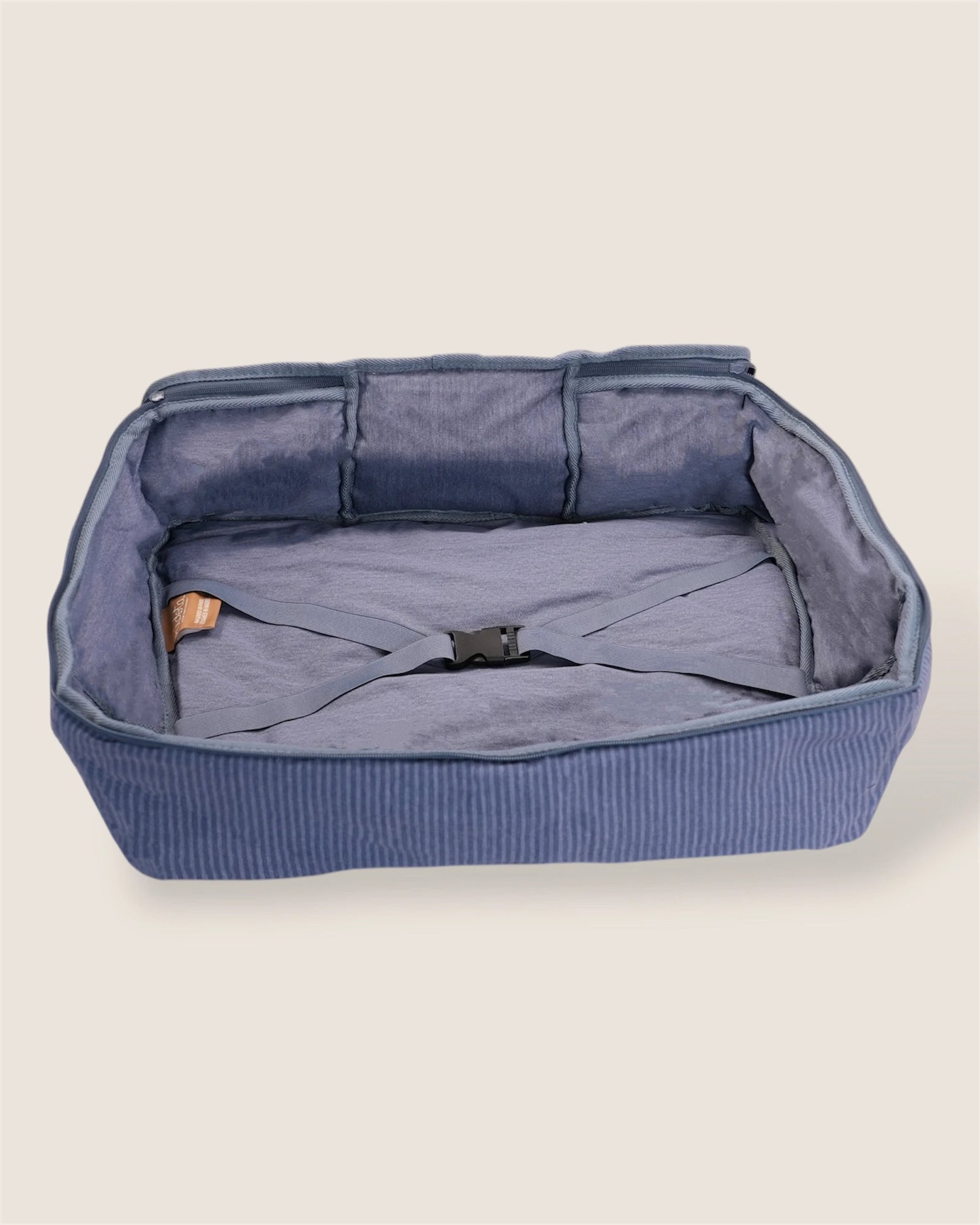 blue maternity suitecase interior