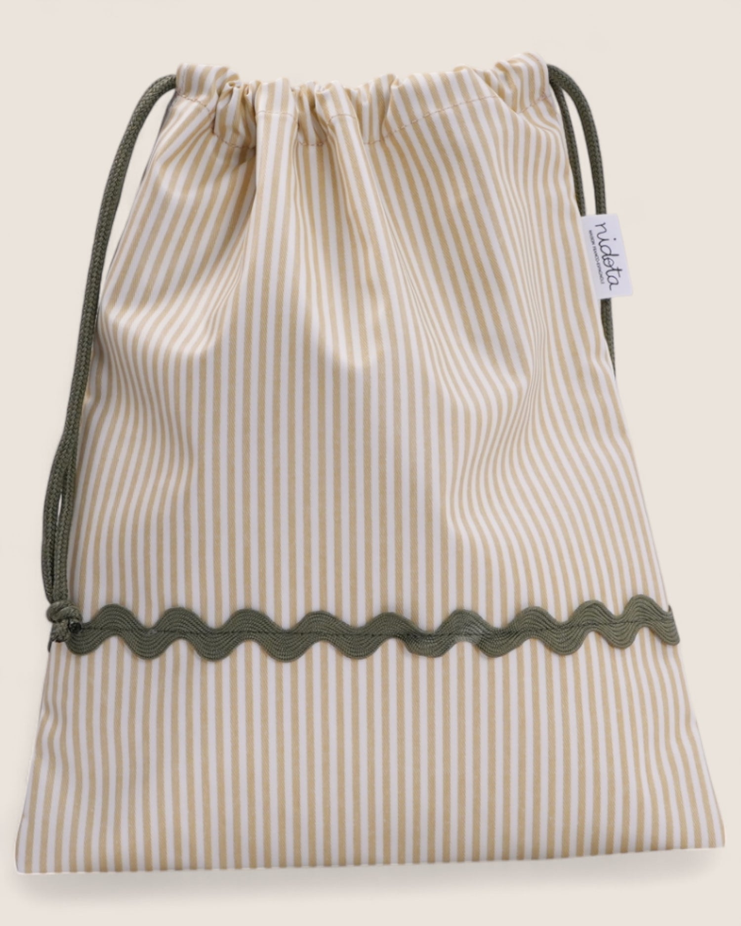 Pochon en coton enduit Classique Olive