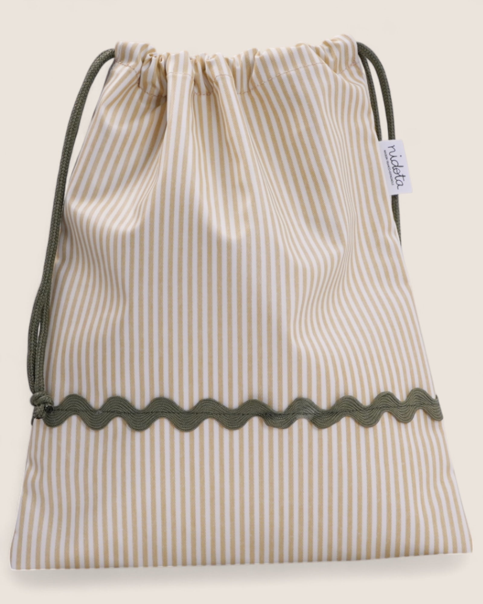 Pochon en coton enduit Classique Olive