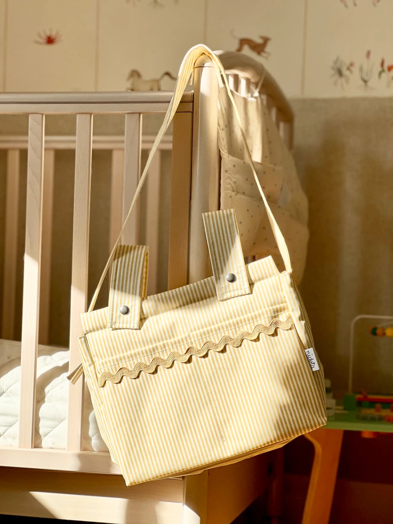 Sac poussette en coton enduit Classique Sable